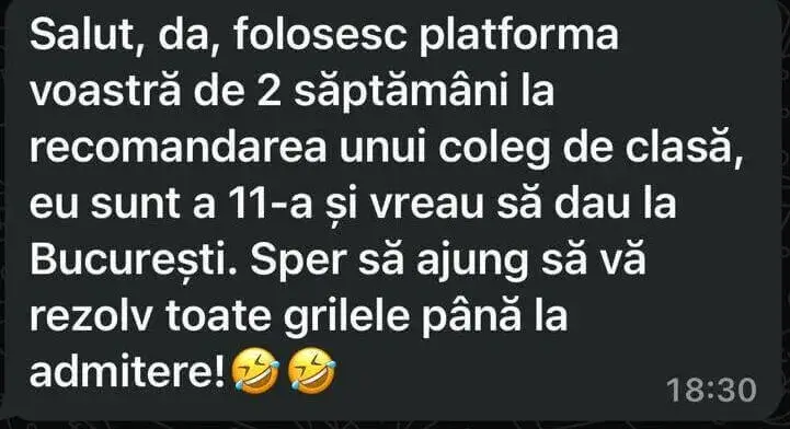review din partea utilizatorilor pentru platforma de rezolvare grile de biologie și chimie, med.grile.info